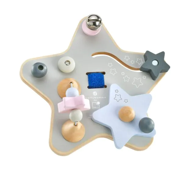 Schmidt Spiele bellybutton: Sternchenspiel, Mobiles Erlebnisbrett aus Holz, 19 cm Auslauf