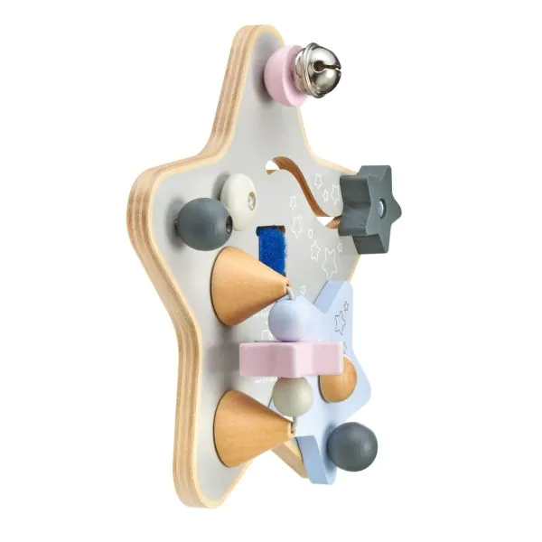 Schmidt Spiele bellybutton: Sternchenspiel, Mobiles Erlebnisbrett aus Holz, 19 cm Auslauf