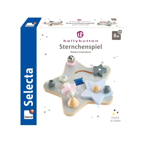 Schmidt Spiele bellybutton: Sternchenspiel, Mobiles Erlebnisbrett aus Holz, 19 cm Auslauf