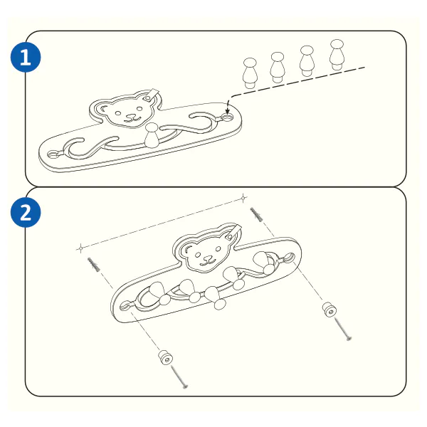 Schmidt Spiele Steiff: Garderobe mit 5 Haken, 44 x 19 cm Kostenloser Versand