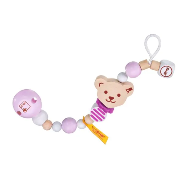 Schmidt Spiele Steiff: Schnullerkette rosa, 21 cm Fabrikpreis