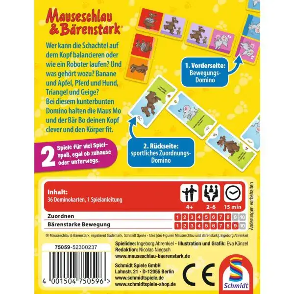 Schmidt Spiele Mauseschlau & Bärenstark: Fit und Clever, Kinderkartenspiel Weihnachtsangebot