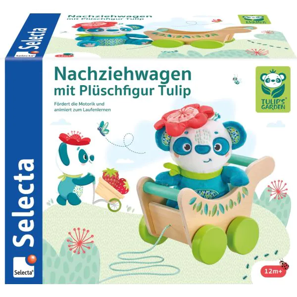 Schmidt Spiele TULIP'S GARDEN by SELECTA Soft Toy: Nachziehwagen mit Plüschfigur Tulip, 21 cm Fabrik Onlineshop