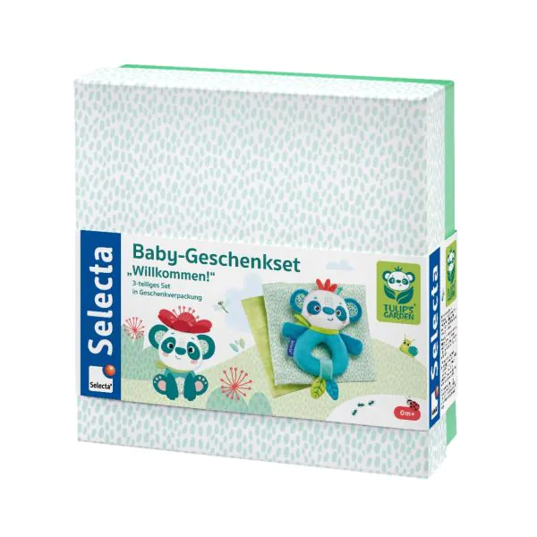 Schmidt Spiele TULIP'S GARDEN by SELECTA Soft Toy: Baby-Geschenkset, Willkommen!, 3-teilig Fabrikpreis