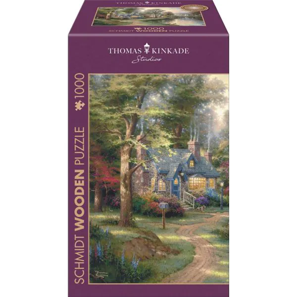 Schmidt Spiele Thomas Kinkade Studios: Dorf am See, 1.000 Teile Holzpuzzle Exklusivangebot