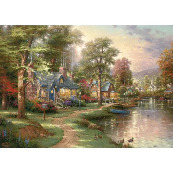 Schmidt Spiele Thomas Kinkade: Am See, 1.500 Teile Puzzle Begrenzte Freigabe