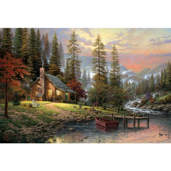 Schmidt Spiele Thomas Kinkade: Haus in den Bergen, 500 Teile Puzzle Zeitbegrenzte Promotion