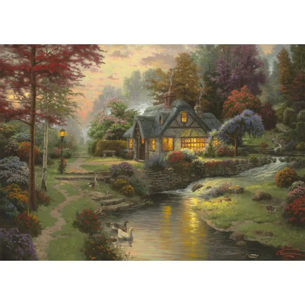 Schmidt Spiele Thomas Kinkade: Painter of Light - Friedliche Abendstimmung, 1.000 Teile Puzzle Nur für heute