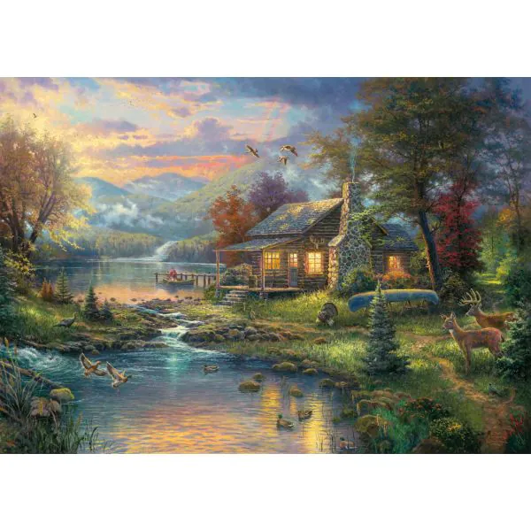 Schmidt Spiele Thomas Kinkade: Painter of Light - Im Naturparadies, 1.000 Teile Puzzle Sonderangebot der Fabrik