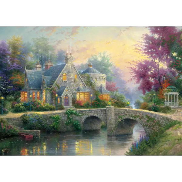 Schmidt Spiele Thomas Kinkade: Painter of Light - Lamplight Manour & Winter in Lamplight Manour, 2 x 1.000 Teile Puzzle Vierteljährliche Förderung