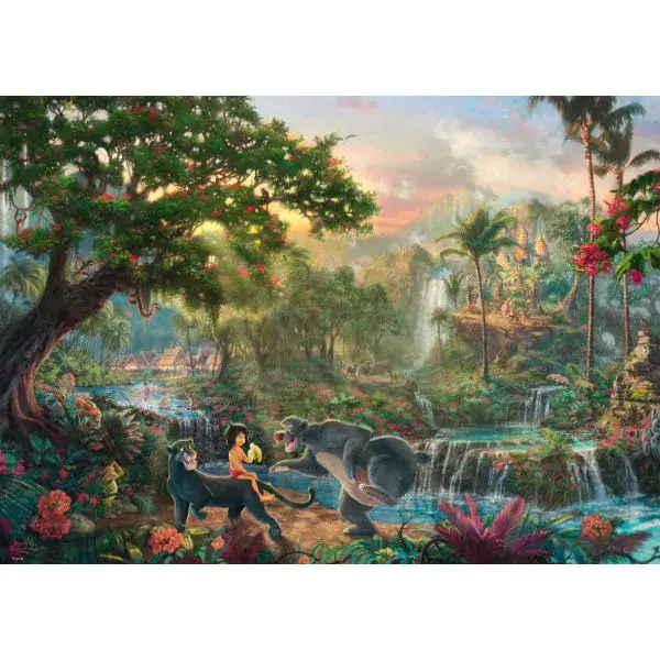 Schmidt Spiele Thomas Kinkade: Painter of Light - Disney Dschungelbuch, 1.000 Teile Puzzle Nur noch ein Tag übrig