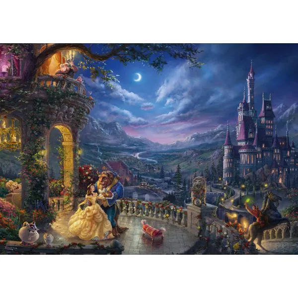 Schmidt Spiele Thomas Kinkade: Painter of Light - Disney, Die Schöne und das Biest - Tanz im Mondlicht, 1.000 Teile Puzzle Clearance-Verkauf
