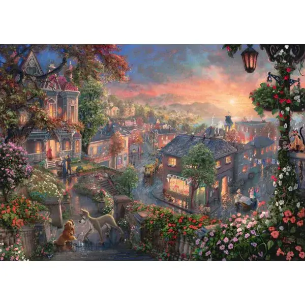 Schmidt Spiele Thomas Kinkade Studios: Painter of Light - Disney Susi und Strolch, 1.000 Teile Puzzle Begrenzt auf 3 Tage