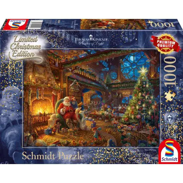Schmidt Spiele Thomas Kinkade Studios: Painter of Light - Der Weihnachtsmann und seine Wichtel - Limited Edition, 1.000 Teile Puzzle Speichern exportieren