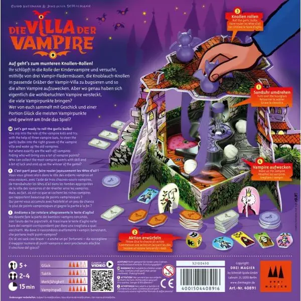 Schmidt Spiele Drei Magier®: Die Villa der Vampire, Kinderspiel Fabrikpreis