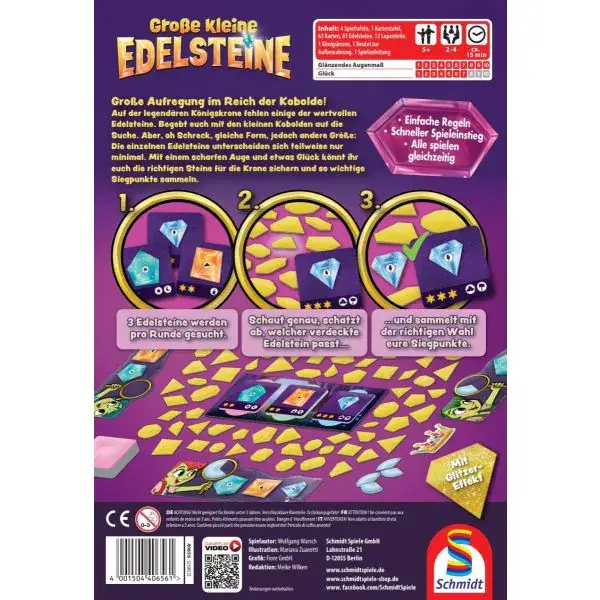 Schmidt Spiele Große kleine Edelsteine, Kinderspiel Große Rabatte