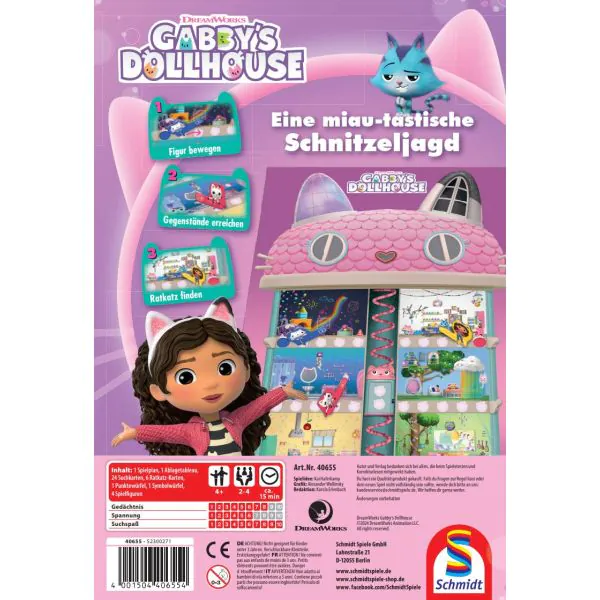 Schmidt Spiele Gabby's Dollhouse: Eine miau-tastische Schnitzeljagd, Kinderspiel Neuheiten