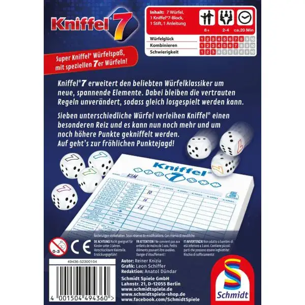 Schmidt Spiele Kniffel® 7, Würfelspiel Super Sparpreis