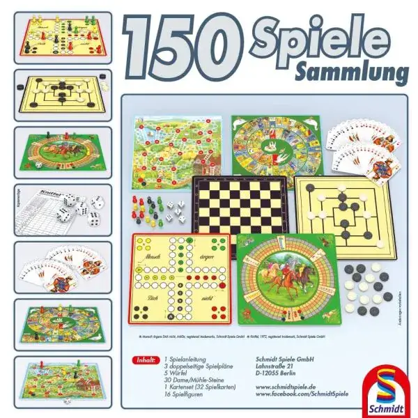 Schmidt Spiele 150er Spielesammlung, 150 Spielemöglichkeiten, grün Wochenangebot