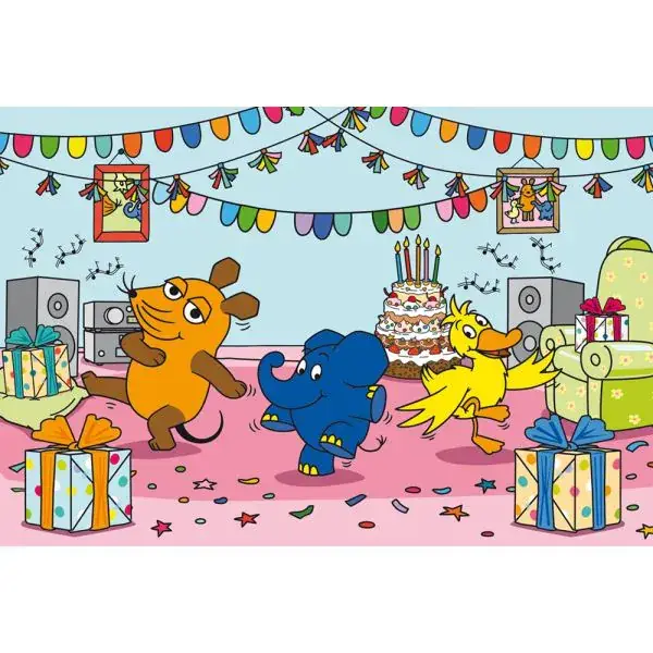 Schmidt Spiele Die Maus: Elefantastische Party, 100 Teile Kinderpuzzle Letzter Tag