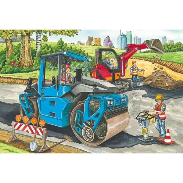 Schmidt Spiele Meine liebsten Baustellenfahrzeuge, 3 x 48 Teile Kinderpuzzle Sonderangebot der Fabrik