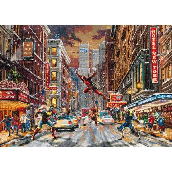 Schmidt Spiele Thomas Kinkade Studios: MARVEL, Deadpool – Snow Day, 1.000 Teile Puzzle Clearance-Verkauf