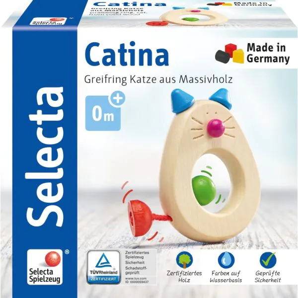 Schmidt Spiele Catina, Katzen, Greifling aus Holz, 8,5 cm zollfrei