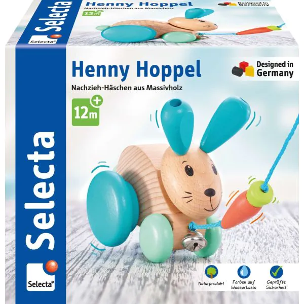 Schmidt Spiele Henny Hoppel, Nachziehspielzeug aus Holz, 13 cm 2025