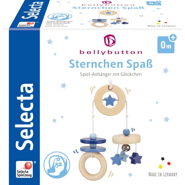 Schmidt Spiele bellybutton: Sternchen Spaß, Minitrapez, Mobile aus Holz, Blau, 15,5 cm Top Angebot
