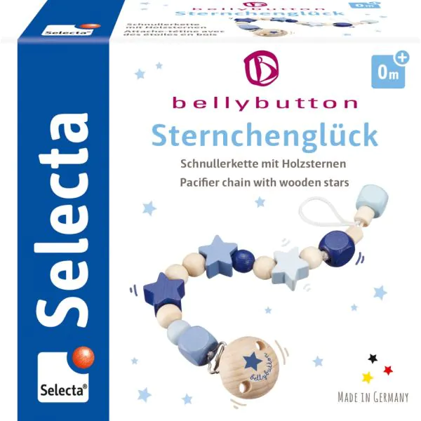 Schmidt Spiele bellybutton: Schnullerkette Sternchenglück blau Neueste Mode