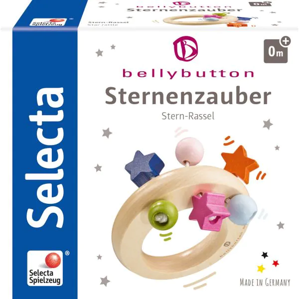 Schmidt Spiele bellybutton: Sternenzauber, Greifling aus Holz, 8 cm Zeitlich begrenztes Angebot