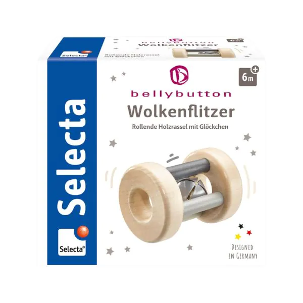 Schmidt Spiele bellybutton: Wolkenflitzer, Greifling mit Rassel aus Holz, Grau, 7 cm Tägliche Deals