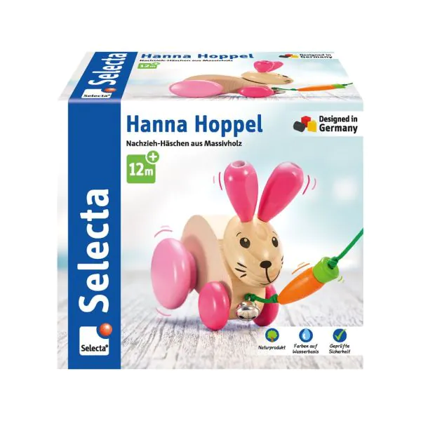 Schmidt Spiele Hanna Hoppel, Nachziehspielzeug aus Holz, 13 cm Super Rabatt