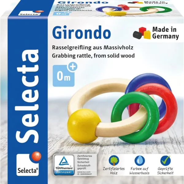 Schmidt Spiele Girondo, Greifling aus Holz, 10 cm Fabrikpreis