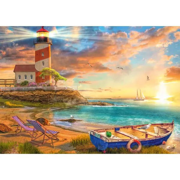 Schmidt Spiele Sonnenuntergang in der Leuchtturm-Bucht, 1.000 Teile Puzzle Fabrik Onlineshop