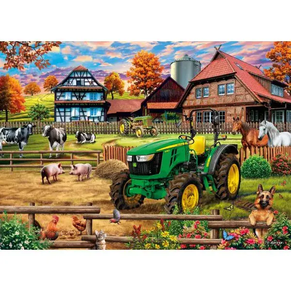 Schmidt Spiele John Deere: Bauernhof mit Traktor 5050E, 1.000 Teile Puzzle Preisnachlass