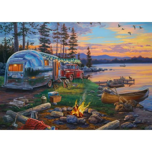 Schmidt Spiele Darrel Bush: Campingidyll am See, 1.000 Teile Puzzle Saisonschlussverkauf