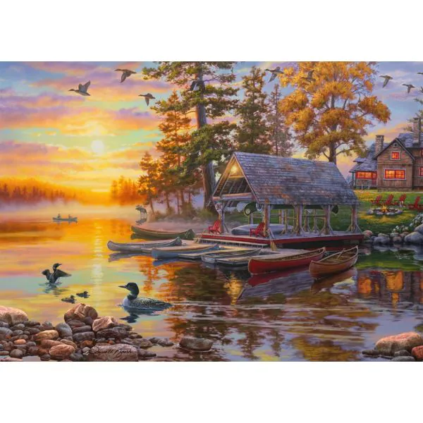 Schmidt Spiele Darrel Bush: Bootshaus mit Kanus, 1.000 Teile Puzzle Black Friday