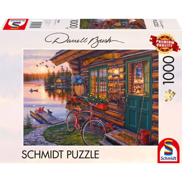 Schmidt Spiele Darrel Bush: Seehütte mit Fahrrad, 1.000 Teile Puzzle