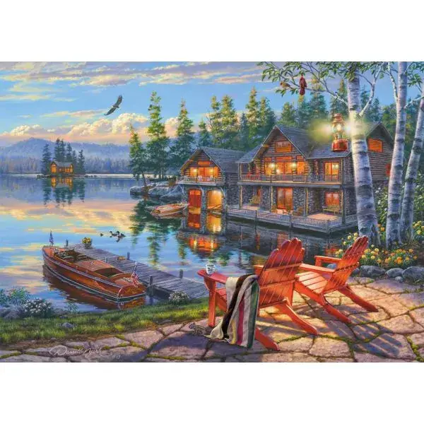 Schmidt Spiele Darrel Bush: Seeufer am Loon Lake, New York, 1.000 Teile Puzzle Weihnachtsangebot