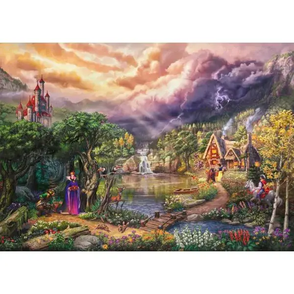Schmidt Spiele Thomas Kinkade Studios: Disney Dreams Collection - Snow White and the Queen (Schneewittchen und die Königin), 1.000 Teile Puzzle Lagerräumung