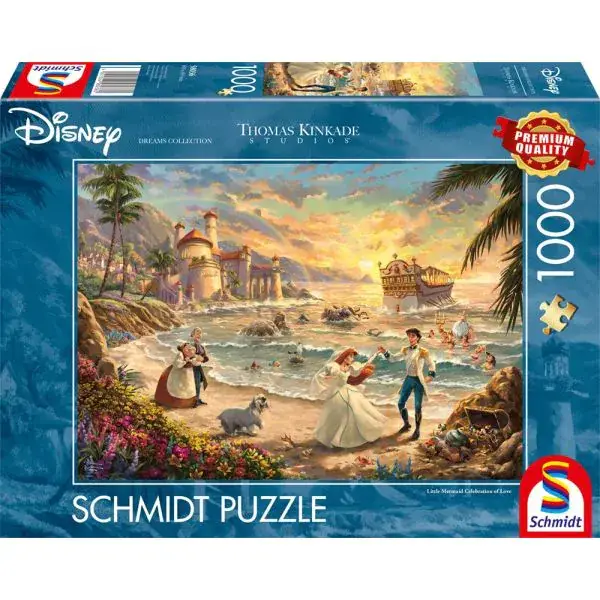 Schmidt Spiele Thomas Kinkade Studios: Disney Dreams Collection - The Little Mermaid Celebration of Love (Arielle, die Meerjungfrau), 1.000 Teile Puzzle Heißer Verkauf