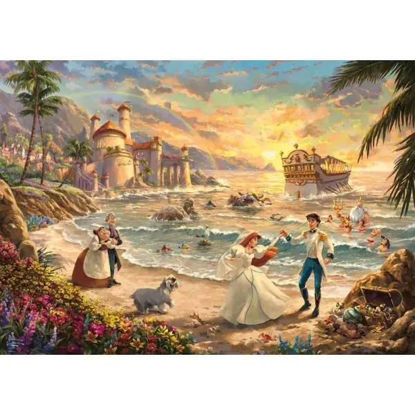 Schmidt Spiele Thomas Kinkade Studios: Disney Dreams Collection - The Little Mermaid Celebration of Love (Arielle, die Meerjungfrau), 1.000 Teile Puzzle Heißer Verkauf