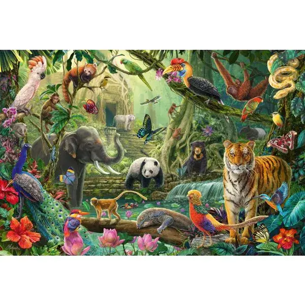 Schmidt Spiele Bunte Tierwelt im Dschungel, 100 Teile Kinderpuzzle Bestseller