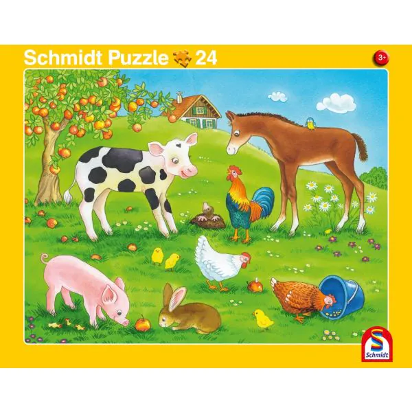 Schmidt Spiele 2 Kinder Rahmenpuzzle, 16 Teile Kuschelige Tierfreunde, 24 Teile Niedliche Tierkinder VIP-Rabatte