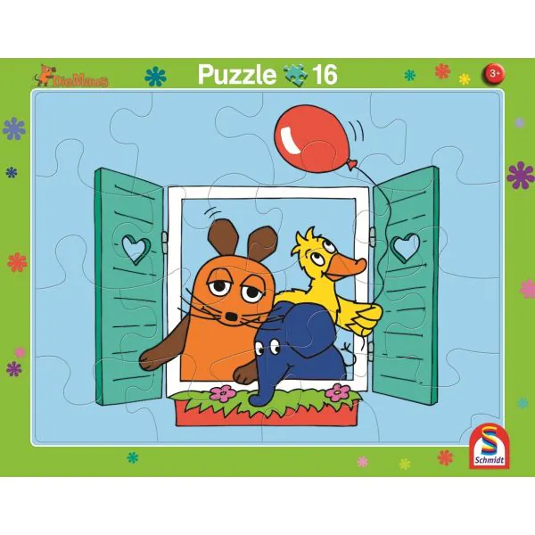 Schmidt Spiele Die Maus: 2 Kinder Rahmenpuzzle, 16 Teile/ 24 Teile