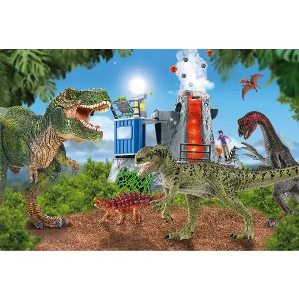 Schmidt Spiele Schleich ®: Dinosaurs – Dinosaurier der Urzeit, 100 Teile Kinderpuzzle mit Add-on (eine Original Saichania mini Figur) JETZT KAUFEN