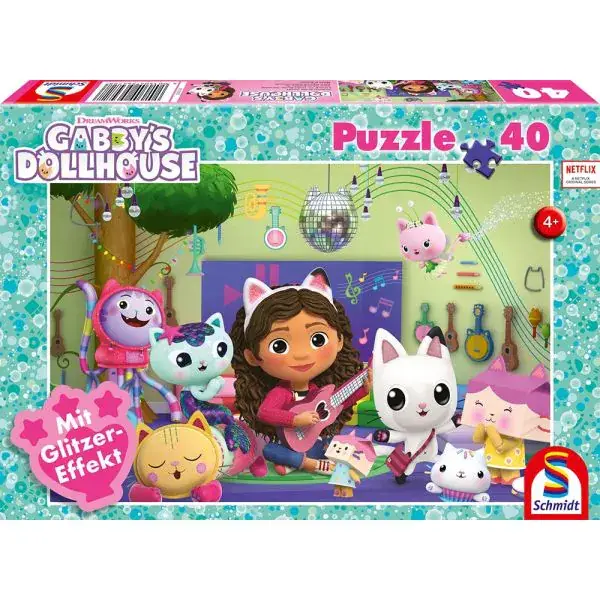 Schmidt Spiele Gabby's Dollhouse: Miau-ziger Partyspaß, 40 Teile Kinderpuzzle