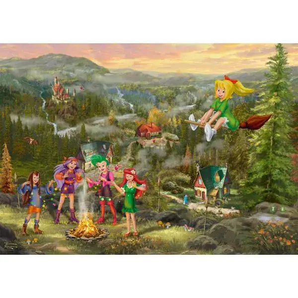 Schmidt Spiele Thomas Kinkade Studios: Bibi Blocksberg – Junghexentreffen, 1.000 Teile Puzzle Fabrikpreis