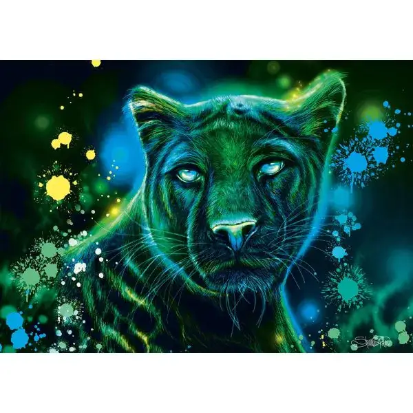 Schmidt Spiele Sheena Pike: Neon Blau-grüner Panther, 1.000 Teile Puzzle Preisnachlass